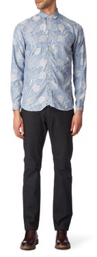 PAUL SMITH Jacquard patchwork slim fit single cuff shirt