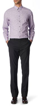 PAUL SMITH EOE printed floral slim fit single cuff shirt
