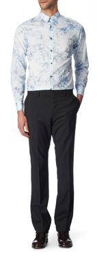 PAUL SMITH Bleached Floral slim fit single cuff shirt