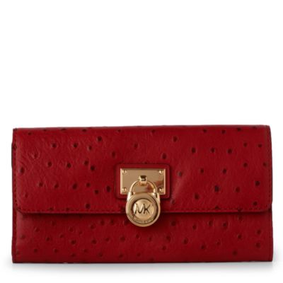 MICHAEL MICHAEL KORS Hamilton large ostrich&ndash;effect wallet