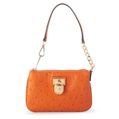 MICHAEL MICHAEL KORS Hamilton ostrich&ndash;effect wristlet
