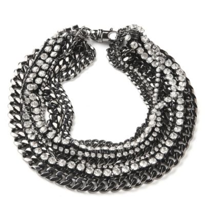 Metal chains and strass necklace