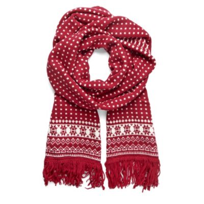 JOHNSTONS Fair Isle fringed scarf