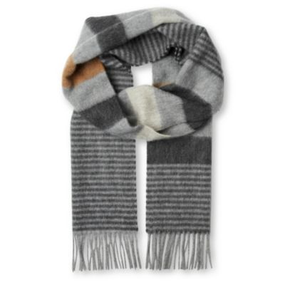 JOHNSTONS Cashmere tipped striped scarf