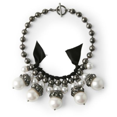 Pearl metal necklace large