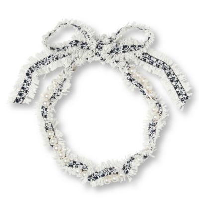 LANVIN Tweed and pearl short necklace