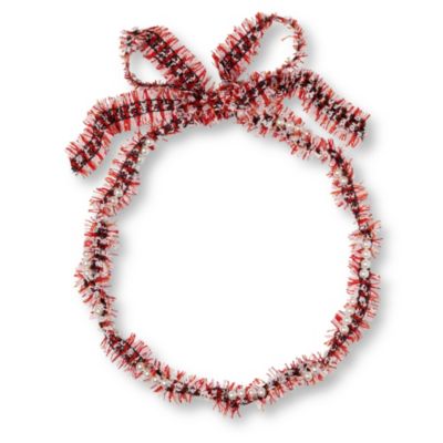 LANVIN Tweed and pearl long necklace
