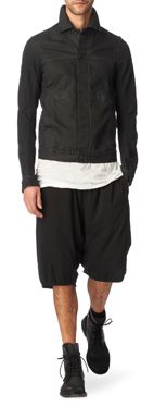 RICK OWENS Waxed denim jacket