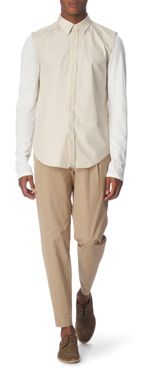 3.1 PHILLIP LIM Contrast jersey sleeve shirt