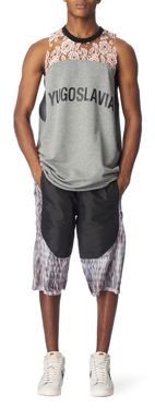 ASTRID ANDERSEN Lace yoke sweat vest