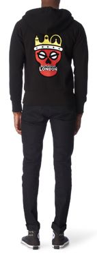 DISTURBING LONDON Logo appliqu&eacute; hoody