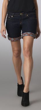 Printed cuff shorts