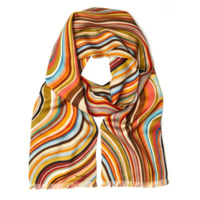 PAUL SMITH ACCESSORIES Long wool swirl scarf
