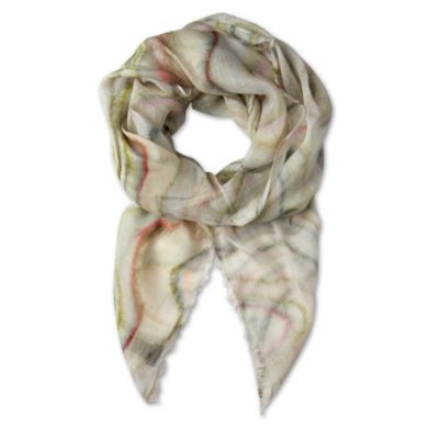 PAUL SMITH Swirl linen-blend scarf