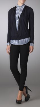 Cardigan with built in shirt