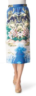 STELLA MCCARTNEY Hawaiian print pencil skirt