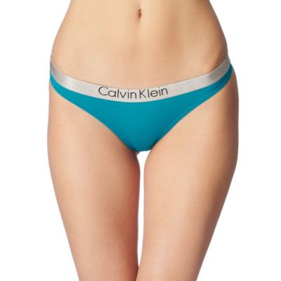 CALVIN KLEIN Metallic chrome logo thong