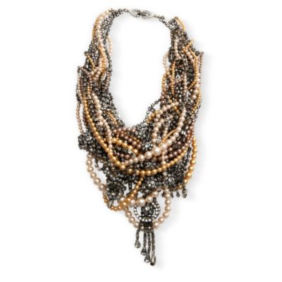 TOM BINNS Crystal and pearl necklace