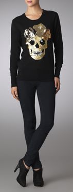 Gold flower skull jumper