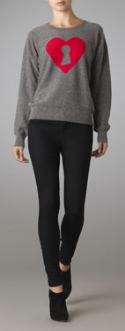 Heart and padlock cashmere jumper