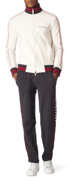 ARMANI JEANS Retro stripe zip-up top