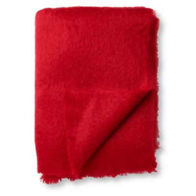 BRONTE Mohair throw crimson red
