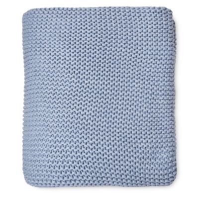BY NORD Knitted throw blue