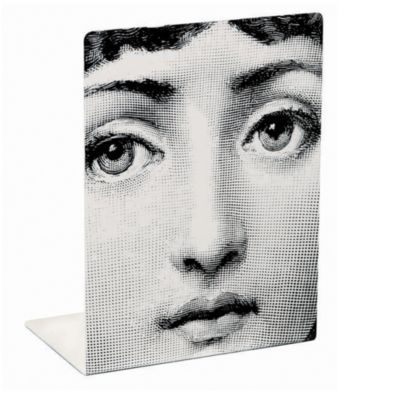 FORNASETTI Viso 'Face On Black' bookends
