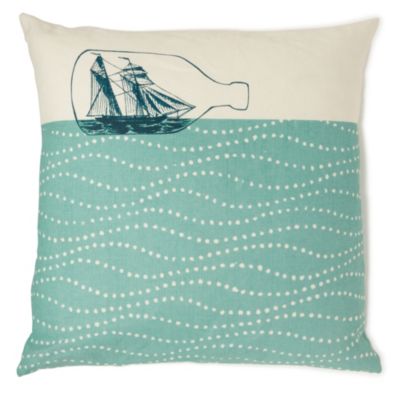 THORNBACK & PEEL Ship on the Sea linen cushion
