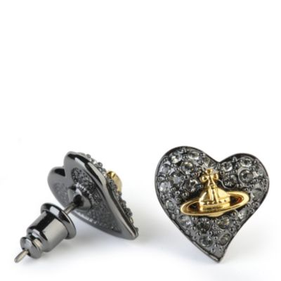 VIVIENNE WESTWOOD Diamante heart stud earrings