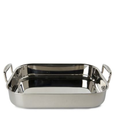 LE CREUSET Three-ply stainless steel rectangular roaster