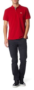 BURBERRY Checked&ndash;placket polo shirt