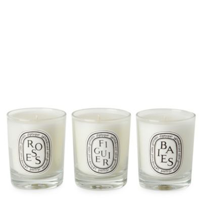DIPTYQUE Set of three Mini Candles (Baies, Figuier, Roses)