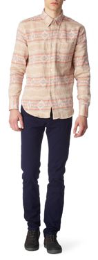 NAKED AND FAMOUS DENIM Native slim fit single cuff shirt