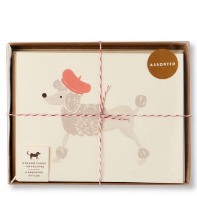 RIFLE PAPER Set of 8 Girly Dog Notelets