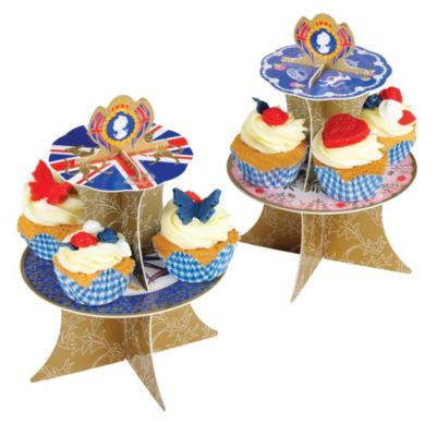 TALKING TABLES Pack of two British street party cake stands