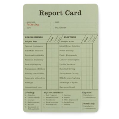 YCUK KNOCK KNOCK Fathers Day report card