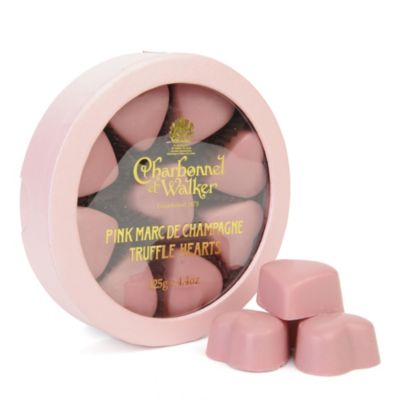 CHARBONNEL ET WALKER Pink Marc de Champagne truffle hearts