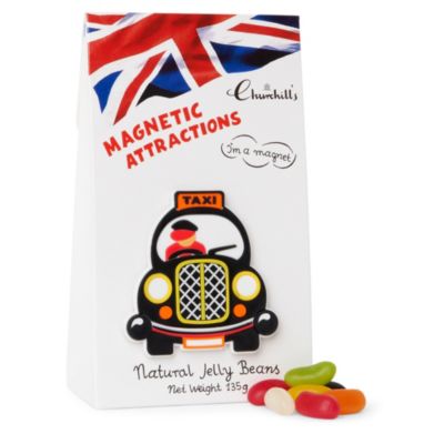 CHURCHILL'S Jelly beans and London taxi magnet gift bag 135g