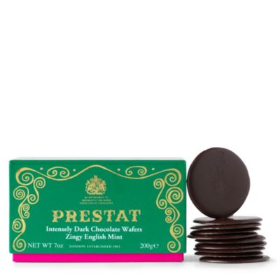 PRESTAT Dark chocolate wafers - zingy English mint 200g