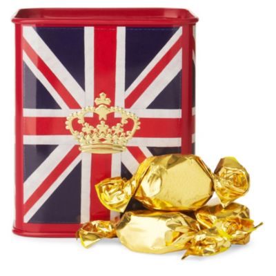 HOUSE OF DORCHESTER Union Jack royal toffees money tin 100g