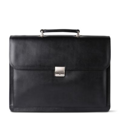 QUINDICI Large three gusset briefcase
