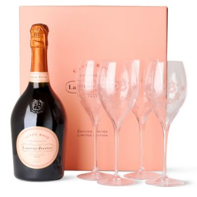 LAURENT PERRIER Laurent Perrier Ros&eacute; NV gift set with 4 glasses 750ml