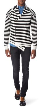 ALEXANDER MCQUEEN Asymmetric stripe cardigan