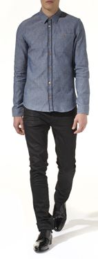 BURBERRY PRORSUM<br /> Edged placket chambray shirt