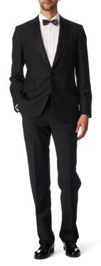 PAUL SMITH LONDON Byard satin&ndash;trimmed evening suit black