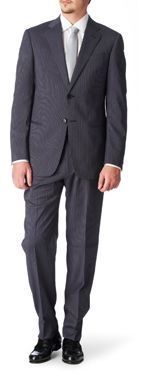 ARMANI Chalk stripe suit blue