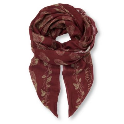 ALEXANDER MCQUEEN Ivy and skull-print scarf