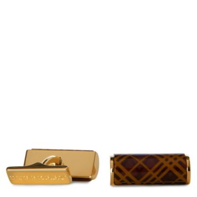 BURBERRY Curved Check cufflinks
