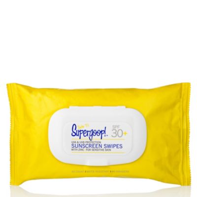 SUPERGOOP SPF 30+ Sunscreen Swipes with Zinc for Sensitive Skin (40 sheets)